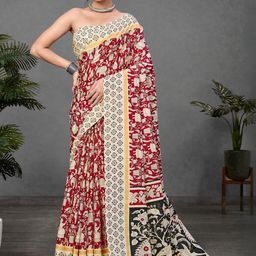 KALINI Ajrak Block Print Saree-2