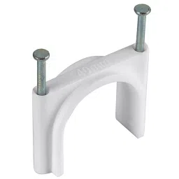 GENERIC Double Nail Pipe Cable Clips 50 mm White Wire Fastener with Metal Nails, Cord Holder Clamp Cable Protector (Pack of 50)-picture-19