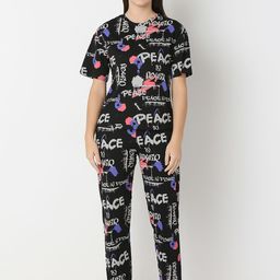 Juliet Women Typography Printed Pure Cotton Night suit-image-53