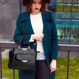 WOMEN MARKS Textured PU Structured Handheld Bag image 2