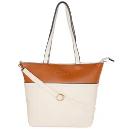 Giordano Beige & Brown Color Block Large Shoulder Handbag-0