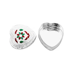 Sri Jagdamba Pearls Heart 0.8 Silver Kumkum Dabbi-4