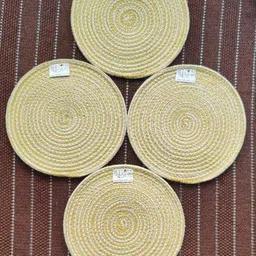 BulkySanta Yellow 4 Pcs Round Table Placemats-image-30