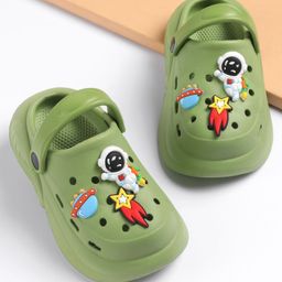 Cute Walk by Babyhug Slip on Clogs with Space Applique - Green-image-85