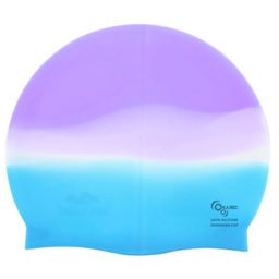 KARBD Silicone Universal Size Swimming Cap - Multicolor Purple Blue-5