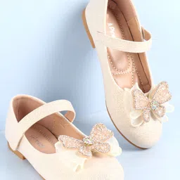 Pine Kids Ballerina with Velcro Closure  & Butterfly Applique - Beige-picture-37