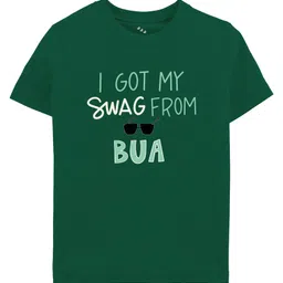 Zeezeezoo Half Sleeves I Got My Swag From Bua Text Printed Tee - Forest Green-picture-48