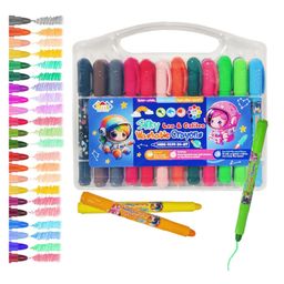 Bunie Twistable Crayons for Kids - 24 Shades Rolling Crayons with Box - Multicolor-12