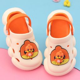Oh! Pair Back Strap Closure Slip On Clogs with Applique - Orange-picture-14