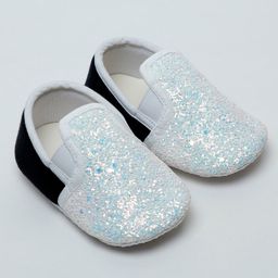 Daizy Colour Blocked Shimmered Booties - Black & White-11