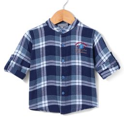 Dapper Dudes Full Sleeves Checked Shirt - Royal Blue-picture-36