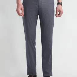 Arrow Men Textured Checked Slim Fit Trousers-image-76