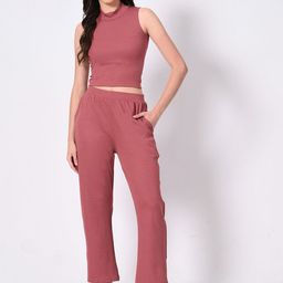 BAESD Mock Neck Sleeveless Crop Top With Palazzos-picture-40