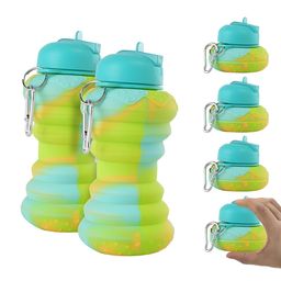 Aura Green & Blue Set of 6 Plastic Printed Smart Vacuum Water Bottle-8