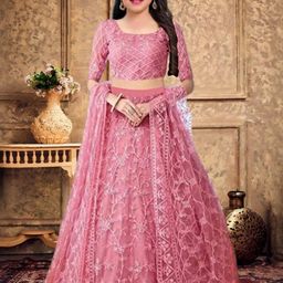 F Plus Fashion Girls Net Semi-Stitched Lehenga Choli-image-58