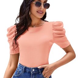 unianta Women Round Neck Short Sleeves Top-image-32