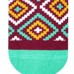 Dynamocks Unisex Sea Green & Red Rangoli Patterned Calf-Length Socks image 4