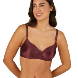 Triumph Wine Striped Non-Wired Medium Coverage T-Shirt Bra-picture-10
