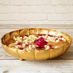 BEHOMA Home Collection Gold Metal Textured Mogra Urli-image-11