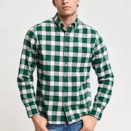 Gant Green Cotton Regular Fit Checks Shirt-picture-45