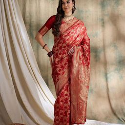 Maroosh Ethnic Motifs Zari Banarasi Saree-image-102