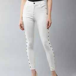 DOLCE CRUDO White Embellished Jeans-image-61