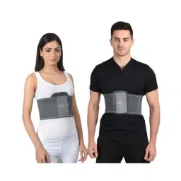 Accusure Ribs Brace Belt   Rib Support Compression Brace For Men And Women- Size M (Grey)-image-5
