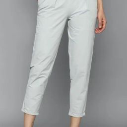 Allen Solly Light Blue Tapered Fit Trousers-image-48