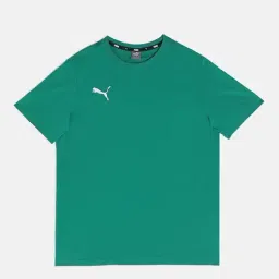 Puma Aqua Blue Cotton Logo T-Shirt-image-3