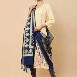 Soch Blue Woven Pattern Dupatta-picture-6