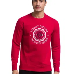 Parx Red Regular Fit Printed Sweatshirts-24