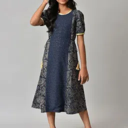Aurelia Kids Blue Printed Dress-image-72