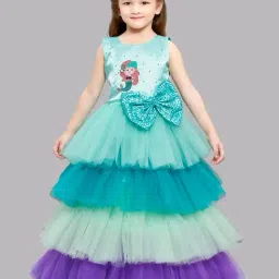 Pink Chick Kids Multicolor Embellished Gown-image-97