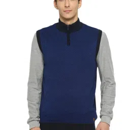 Turtle Navy & Black Cotton Regular Fit Self Design Sweater-image-92