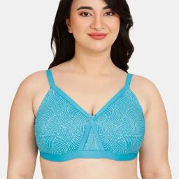 Rosaline by Zivame Blue Printed Full Coverage Double Layered Bra-image-38