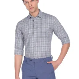 Arrow Grey Slim Fit Check Cotton Shirt-picture-35