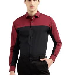 United Colors of Benetton Wine & Black Slim Fit Shirt-picture-8