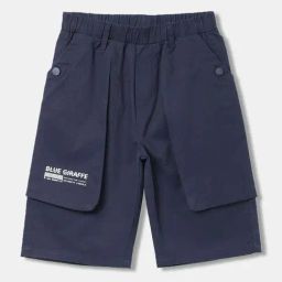 Blue Giraffe Kids Navy Cotton Short-image-20