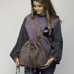 Art N Vintage Joelle Taupe Pink Leather Textured Small Sling Handbag-picture-5