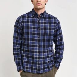 Gant Blue Cotton Regular Fit Checks Shirt-picture-22