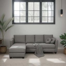 Trevi Ethos Fabric LHS 6 Seater Sofa (Grey)-image-54