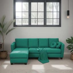 Trevi Ethos Fabric LHS 6 Seater Sofa (Cerulean Blue)-image-6