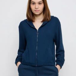 Studiofit by Westside Teal Ribbed-Textured Jacket-image-83
