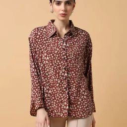 SHOWOFF Brown Printed Shirt-image-49