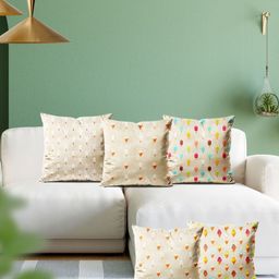 ArtzFolio Multicoloured Set of 5 Velvet Square Cushion Covers-image-10