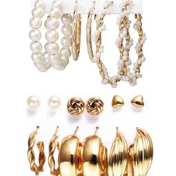 YouBella Gold Plated Hoop Earrings Combo-image-77