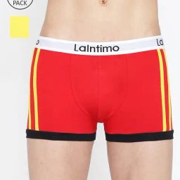 La Intimo Red & Yellow Comfort Fit Striped Trunks - Pack Of 2-23