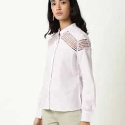 RAREISM Purple Cotton Solid Long Sleeves Top-image-31