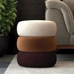 Durian Lizzy Multicolor Fabric Pouffe-image-61