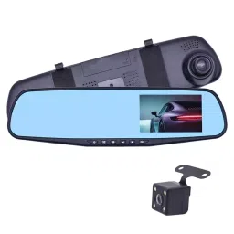 CAMLEIGH G-Sensor Mirror Car Camera 10.92 cm (4.3 Inch) Black with 170° & Night Vision-1